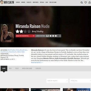 Miranda Raison, Nude Celebrities List
