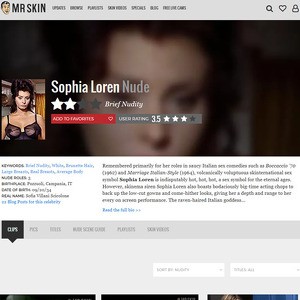 Sophia Loren, Nude Celebrities List