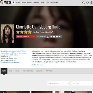 Charlotte Gainsbourg, Nude Celebrities List