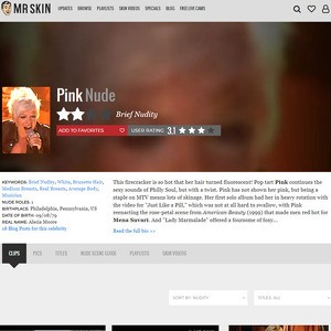 Pink, Nude Celebrities List