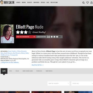 Elliot Page, Nude Celebrities List