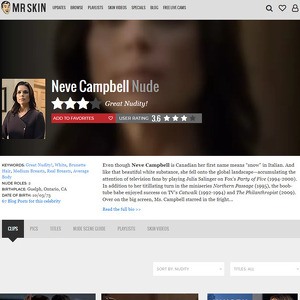 Neve Campbell, Nude Celebrities List