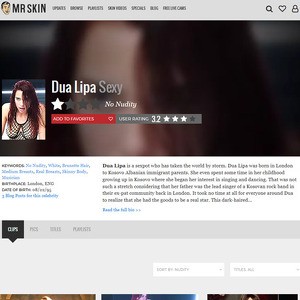 Dua Lipa, Nude Celebrities List
