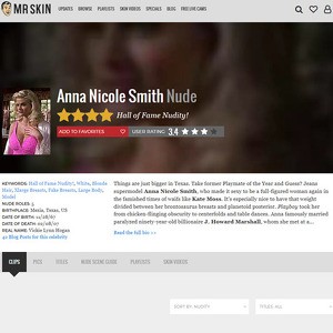 Anna Nicole Smith, Nude Celebrities List