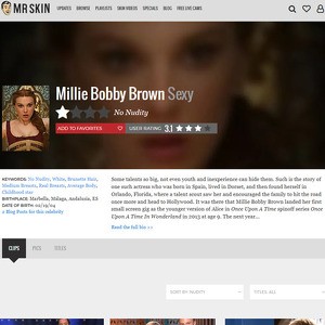 Millie Bobby Brown, Nude Celebrities List