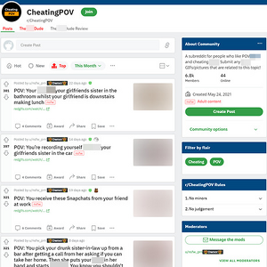 Reddit CheatingPOV, Reddit NSFW List
