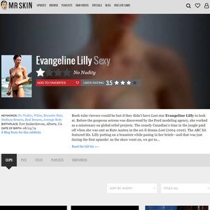 Evangeline Lilly, Nude Celebrities List