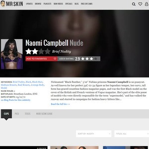 Naomi Campbell, Nude Celebrities List